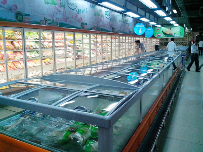 超市節(jié)能改造冷凍島柜加蓋